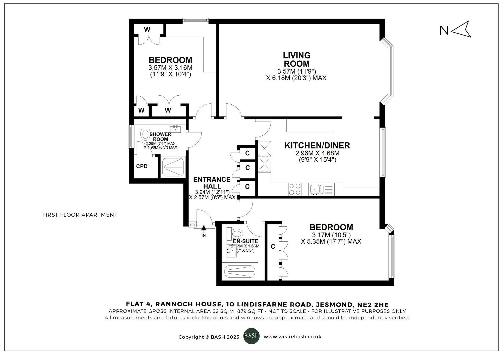 Floorplan for Rannoch House, Lindisfarne Road, NE2