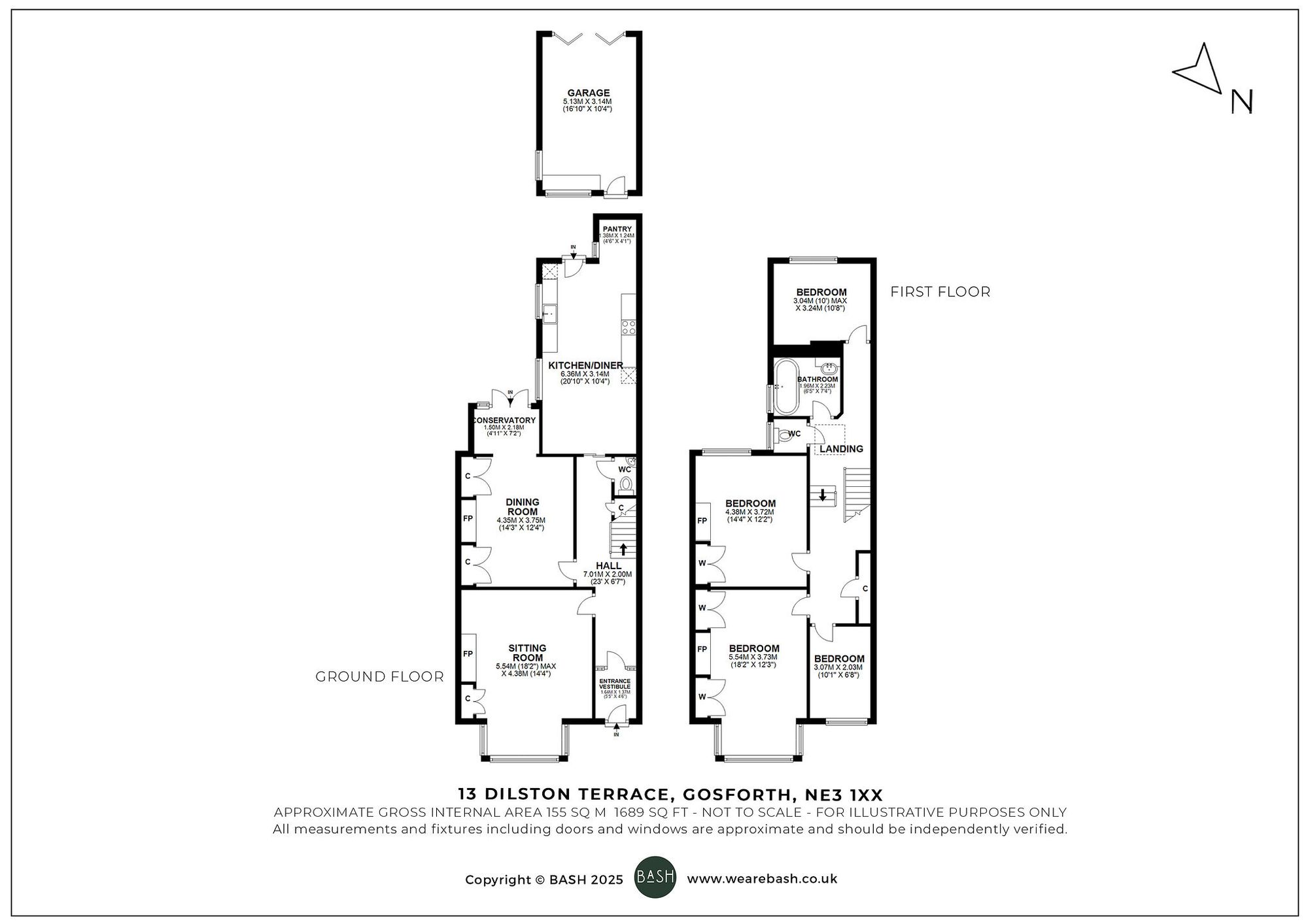 Floorplan for Dilston Terrace, Newcastle Upon Tyne, NE3
