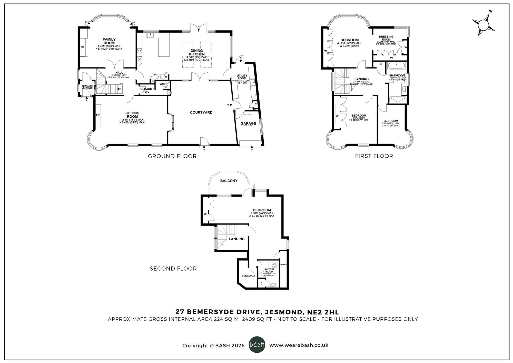 Floorplan for Bemersyde Drive, Jesmond, NE2