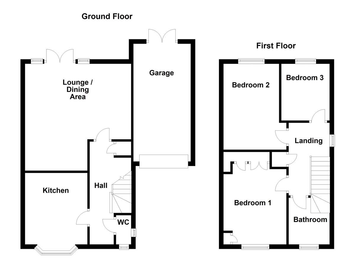 Floorplan for Mercia Close, Coton Green