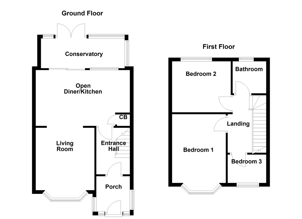 Floorplan for Two Gates, Tamworth, Staffordshire
