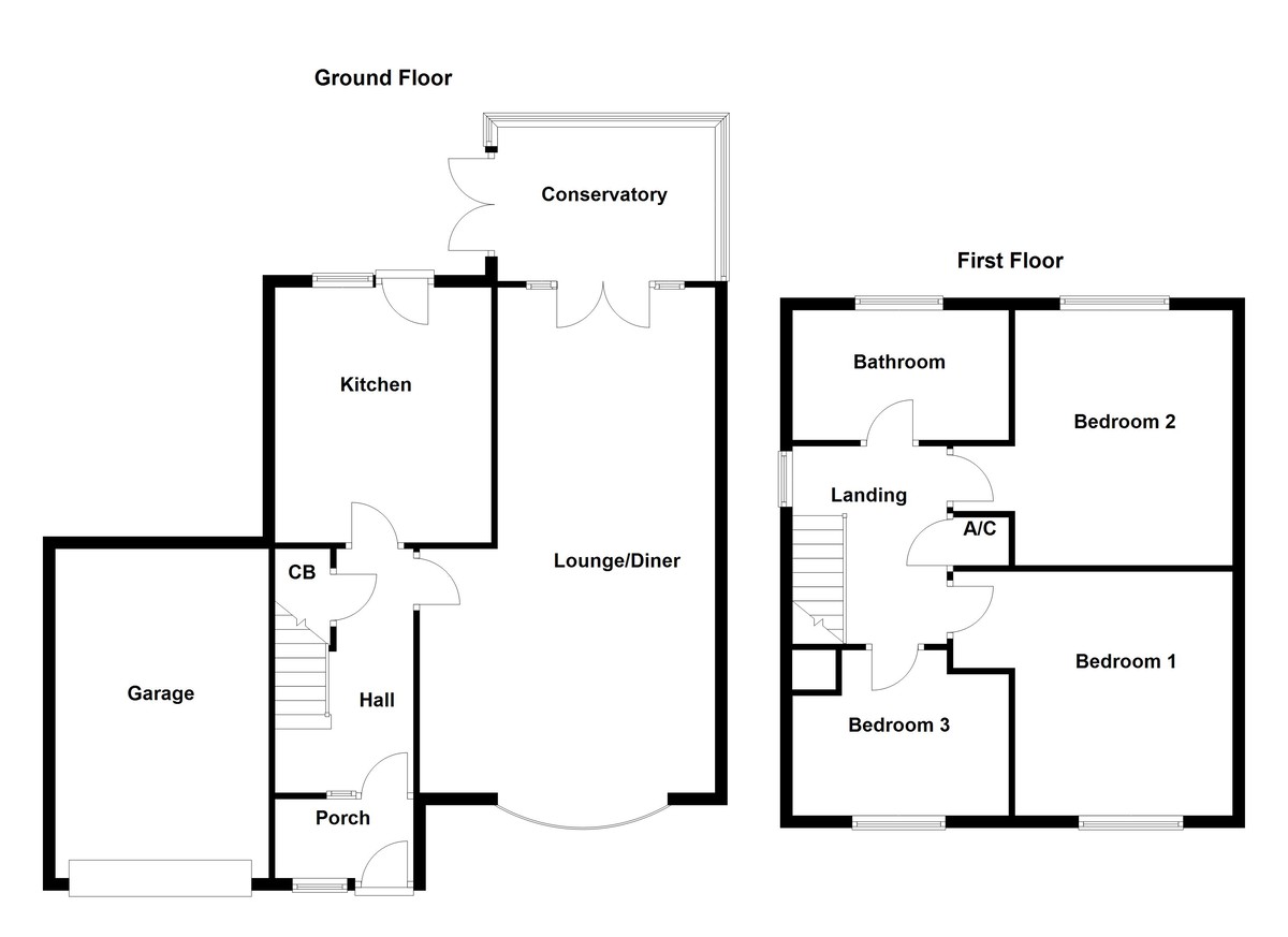 Floorplan for Hampton Close, Tamworth