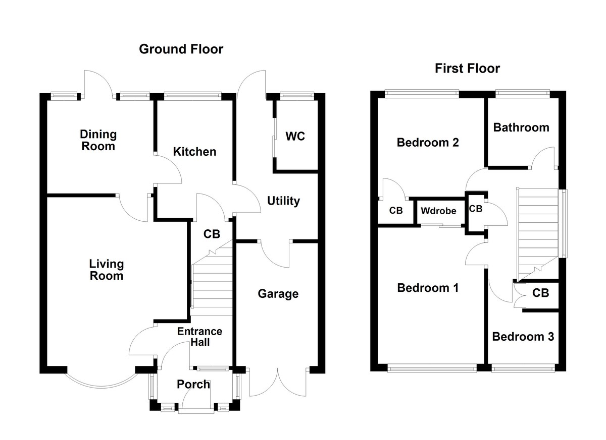 Floorplan for Tavistock Close, Tamworth