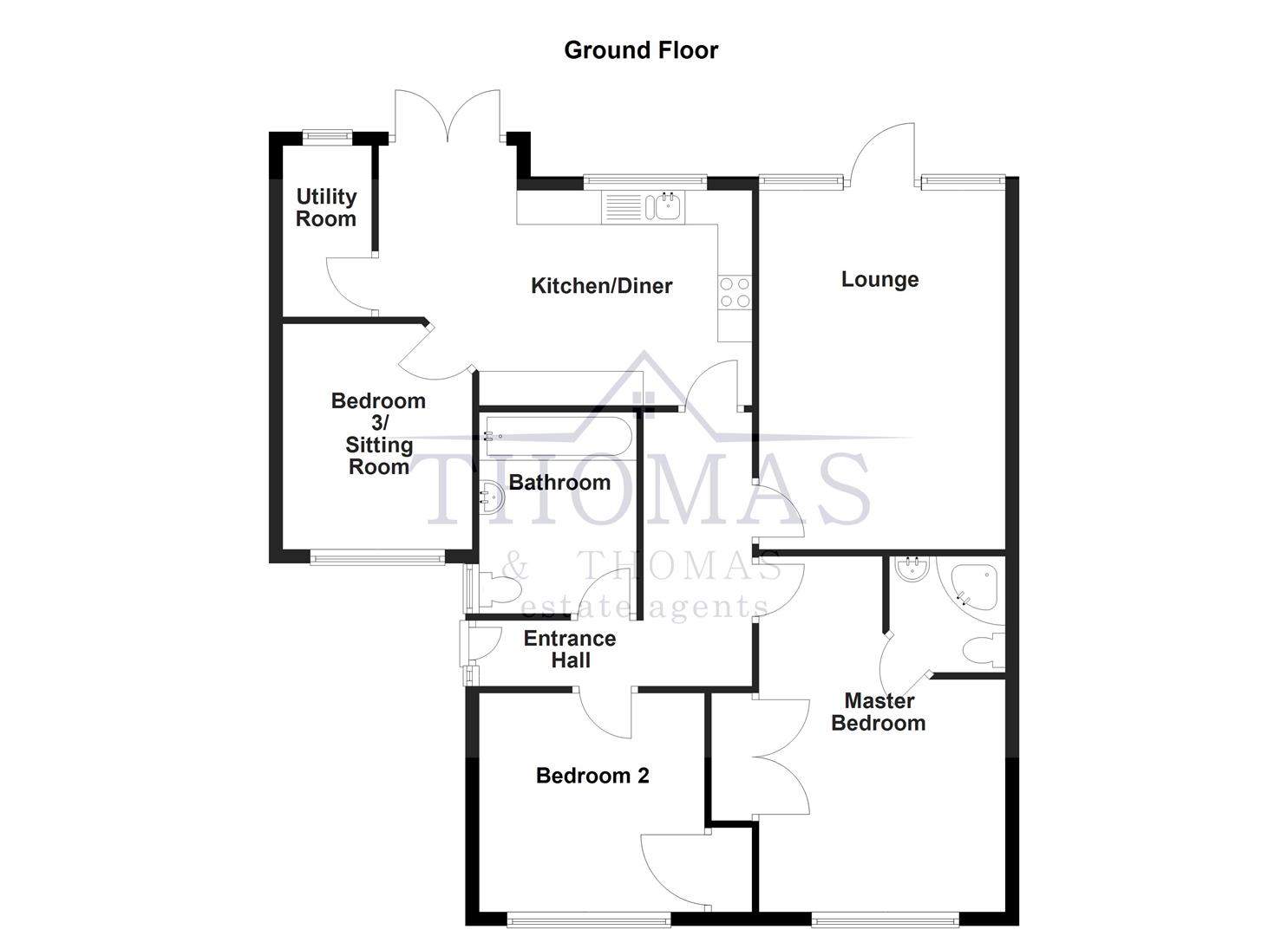 Floorplan for Clos Nant-Y-Ci, Saron, Ammanford