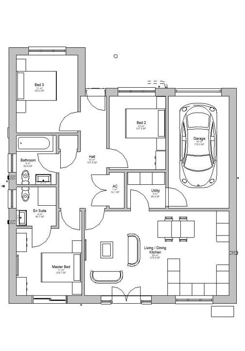 Floorplan for Betws Road, Ammanford