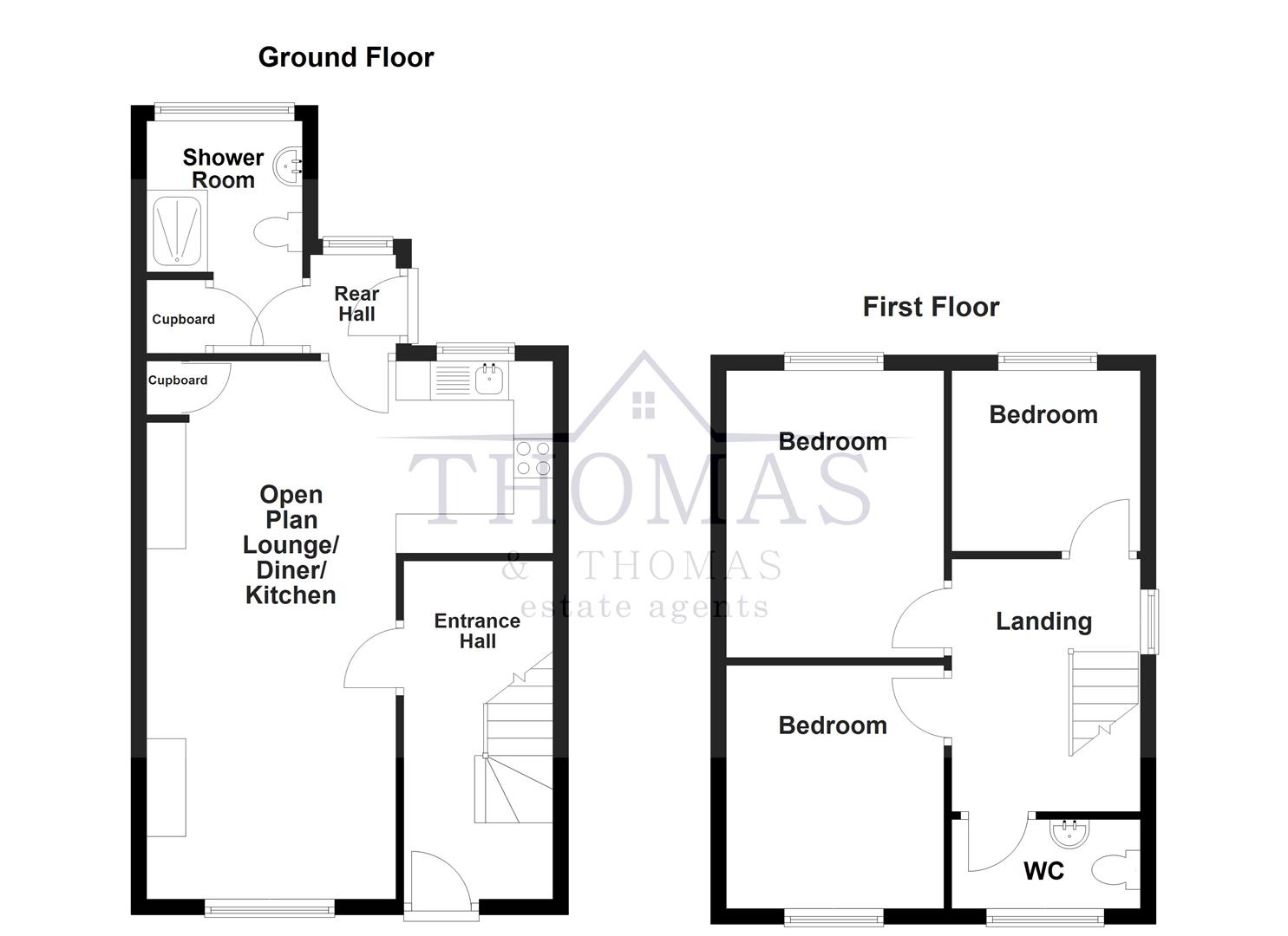 Floorplan for Dyffryn Road, Ammanford