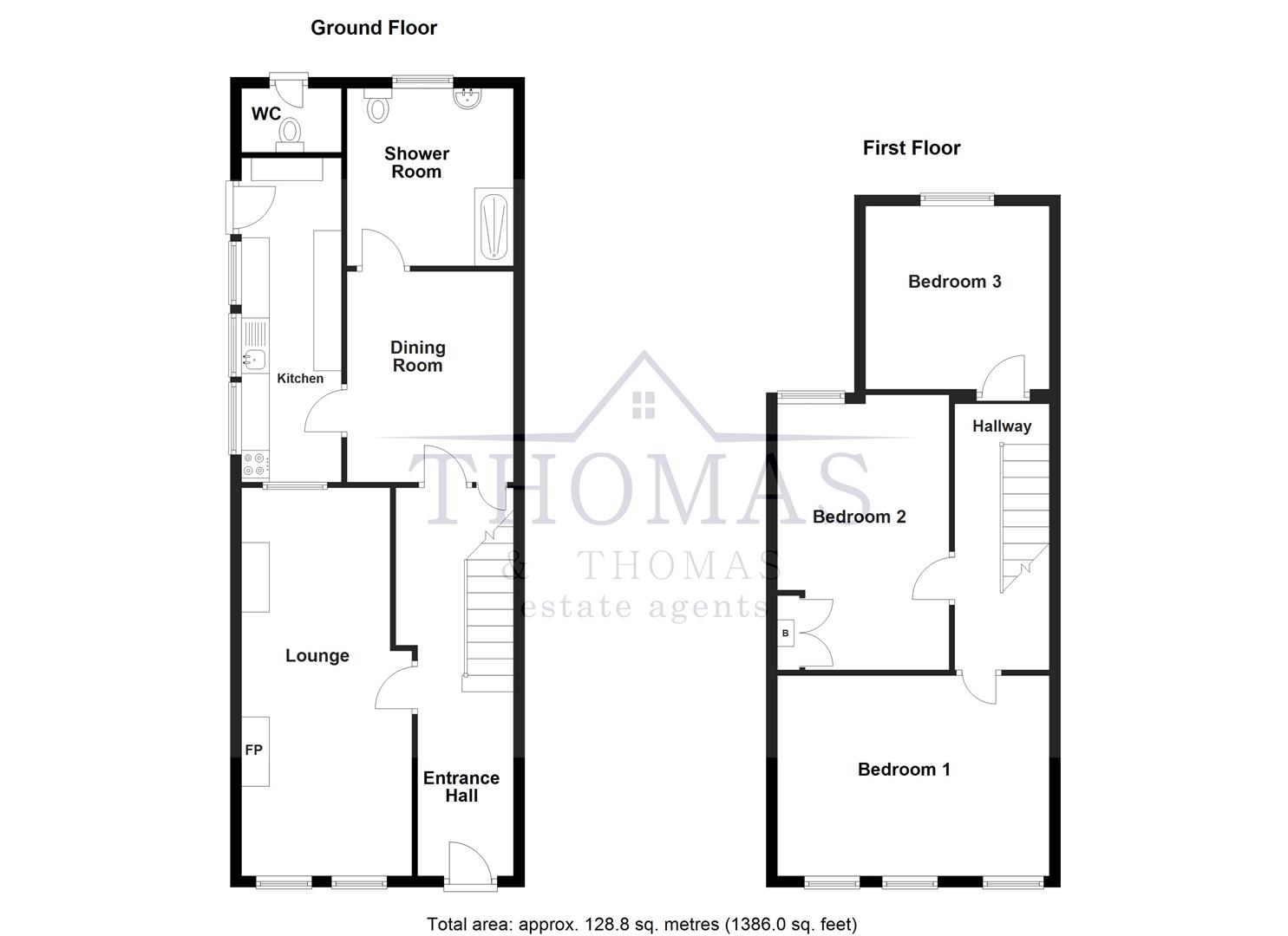 Floorplan for Villiers Road, Ammanford