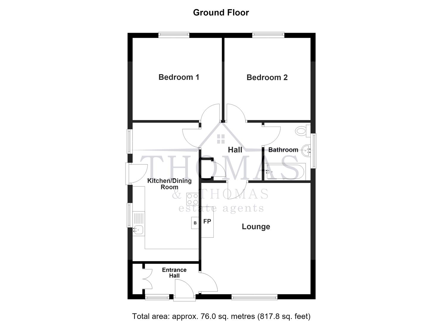Floorplan for Grovehill Park, Gorslas, Llanelli