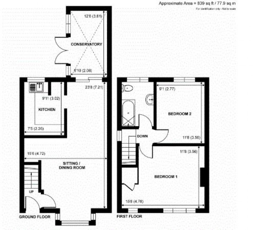 Floorplan for Cliffe Road, Godalming
