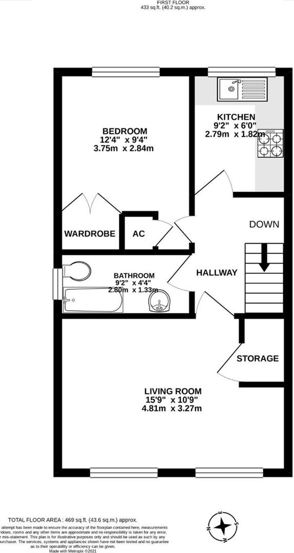 Floorplan for Milford Close, Marshalswick, St. Albans