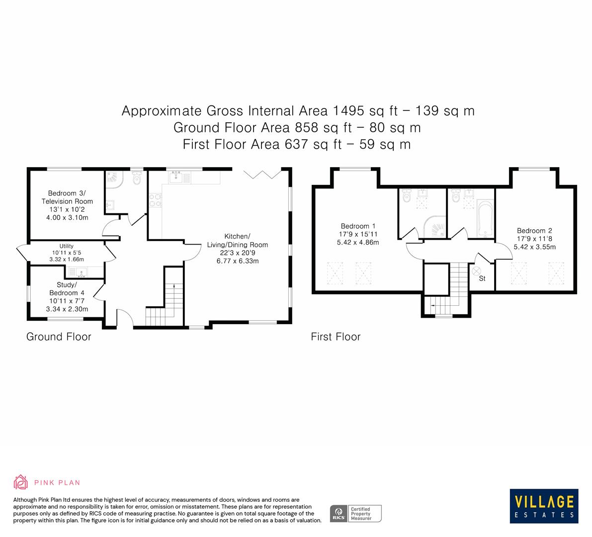 Floorplan for Brickfields, Watling Street, Radlett