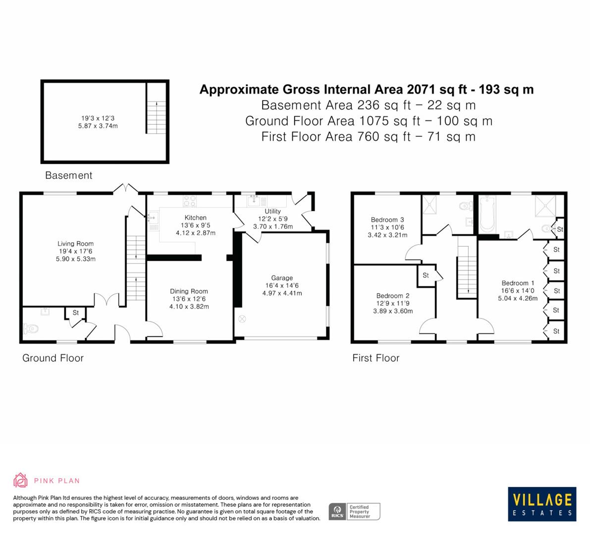 Floorplan for Middle Down, Aldenham