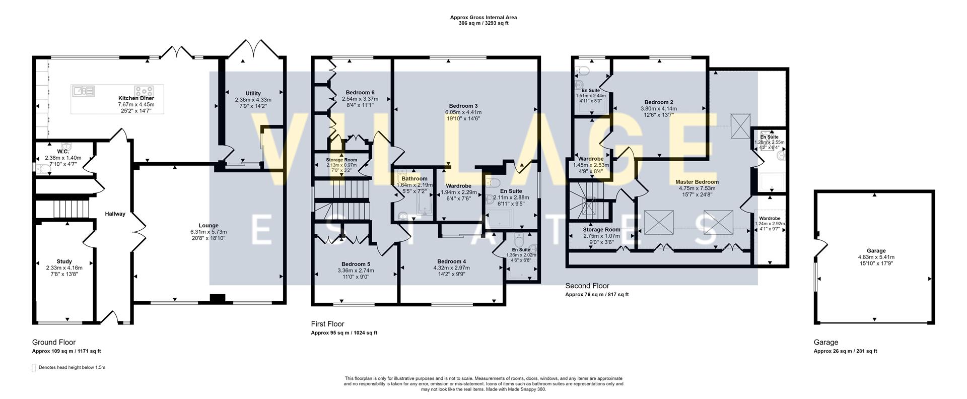 Floorplan for Wentworth Avenue, Elstree