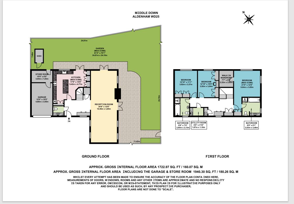 Floorplan for Middle Down, Aldenham