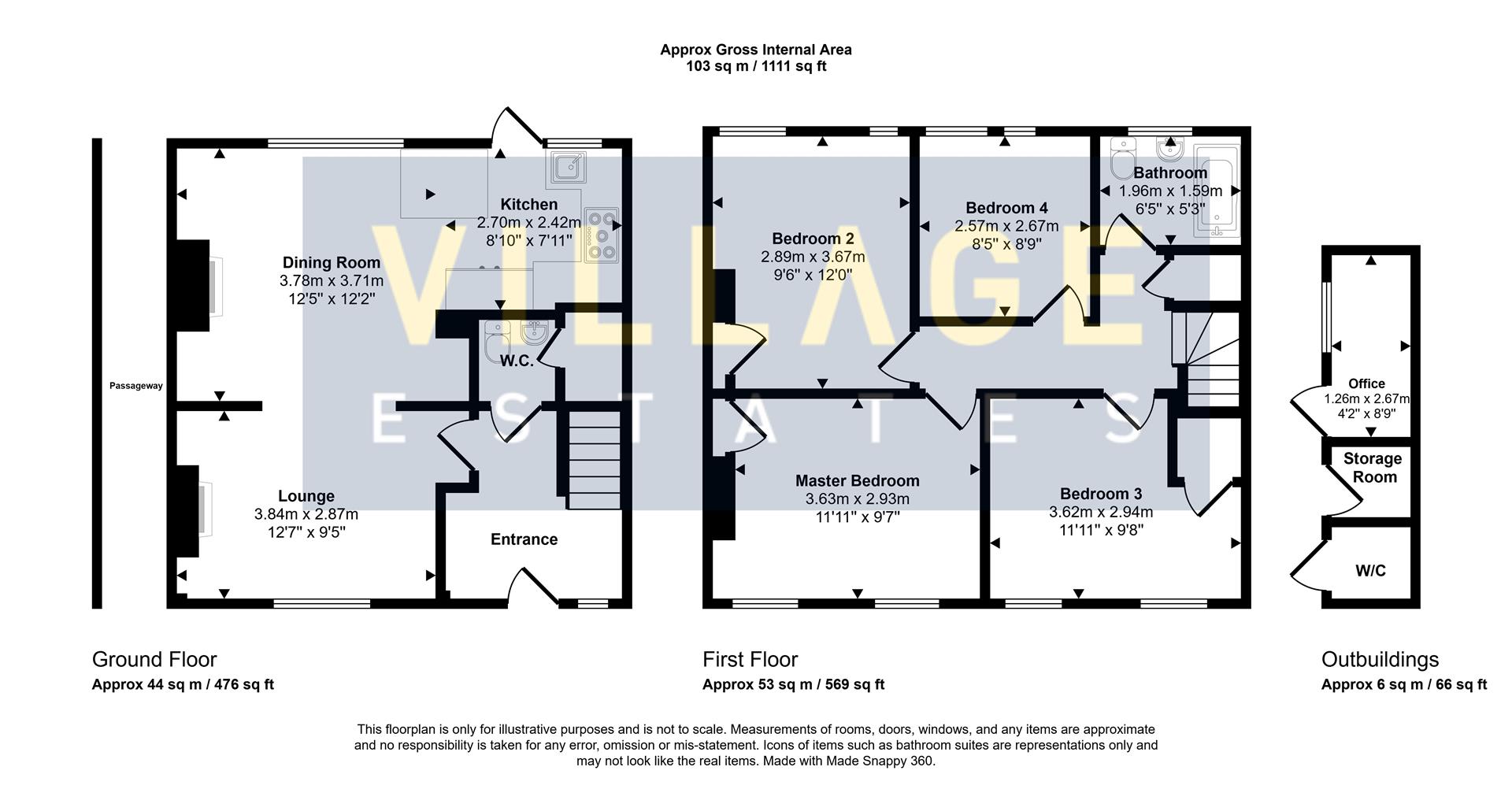 Floorplan for Delius Close, Elstree, Borehamwood