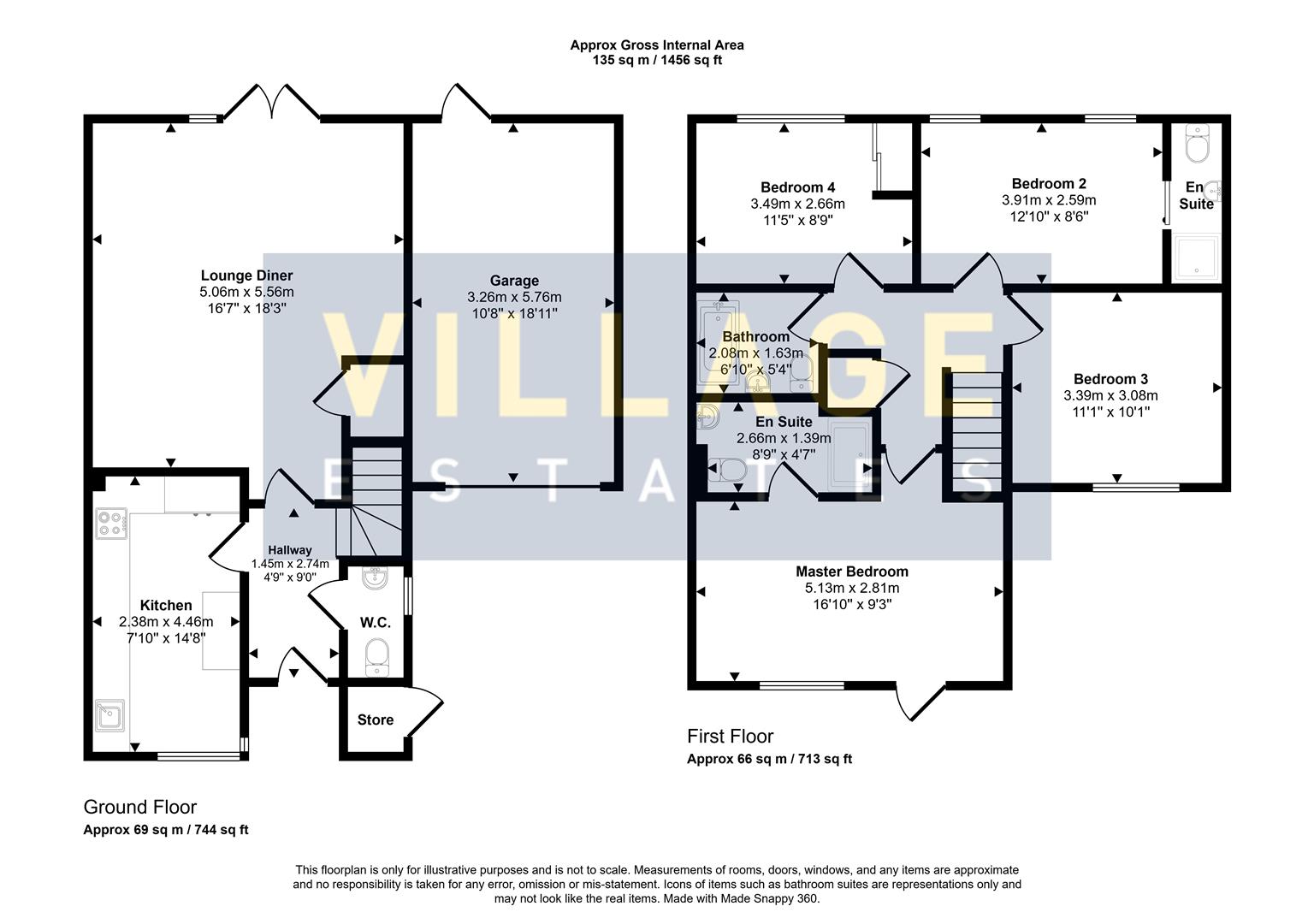 Floorplan for Woodhill Rise, Borehamwood