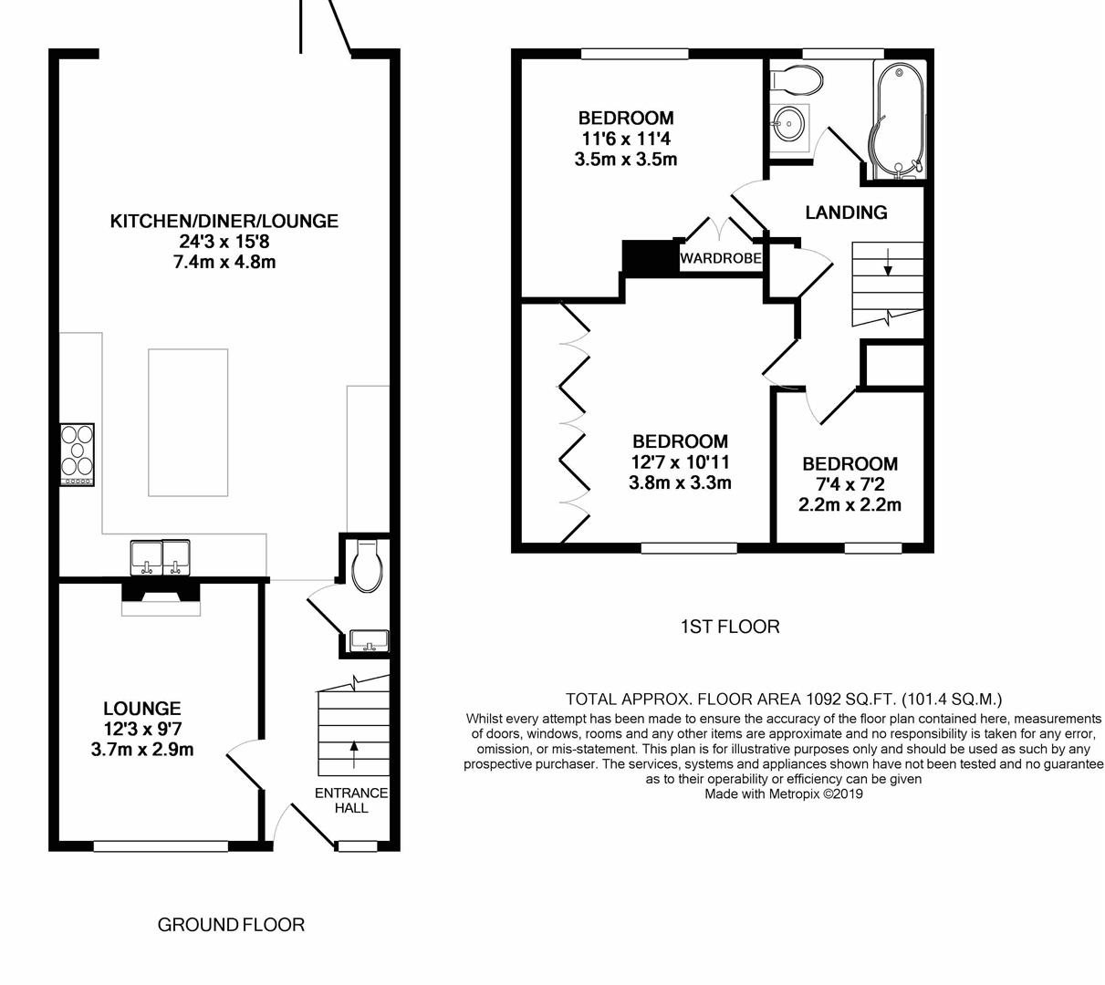 Floorplan for Grantham Green, Borehamwood