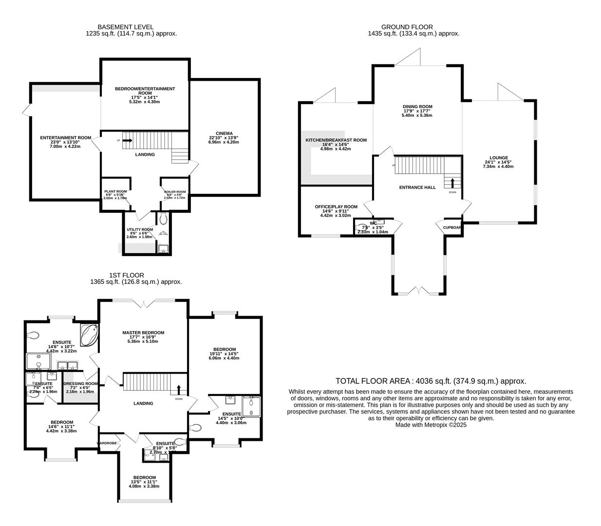 Floorplan for Allum Lane, Elstree, Borehamwood