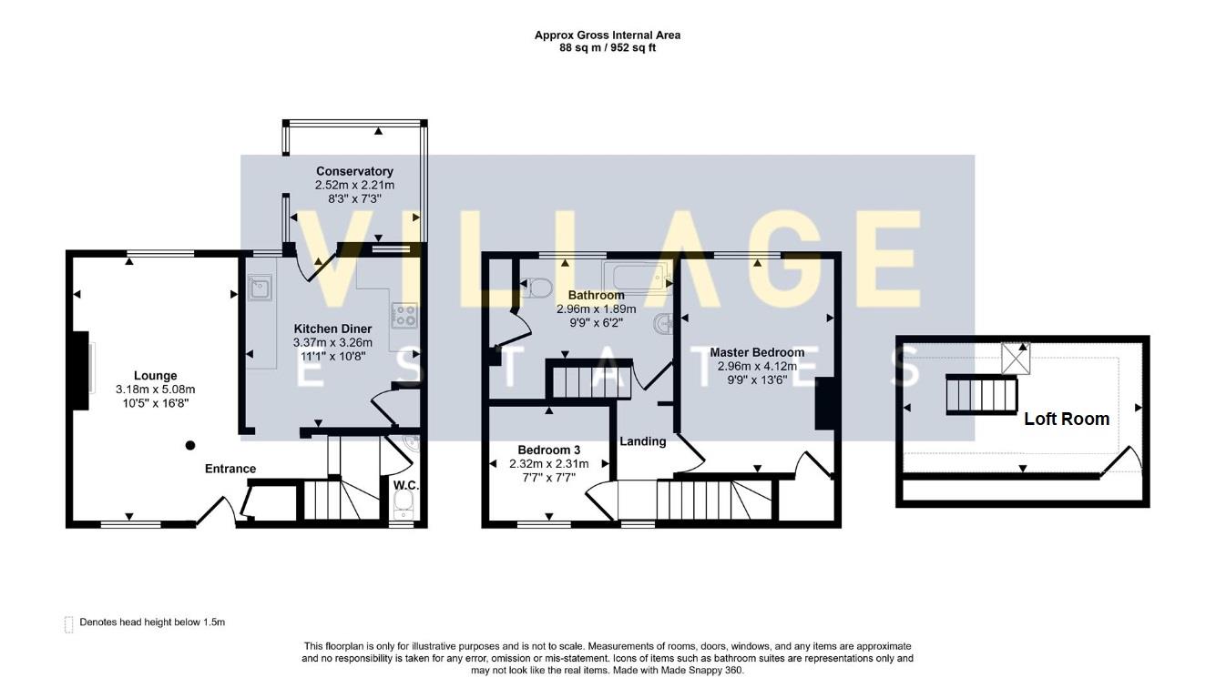 Floorplan for Hillside Avenue, Borehamwood