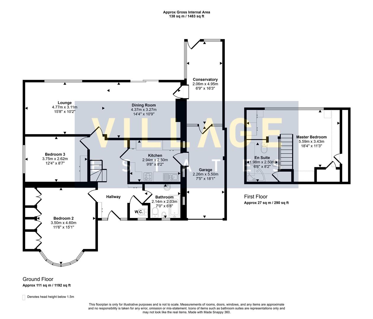 Floorplan for Tennison Avenue, Borehamwood
