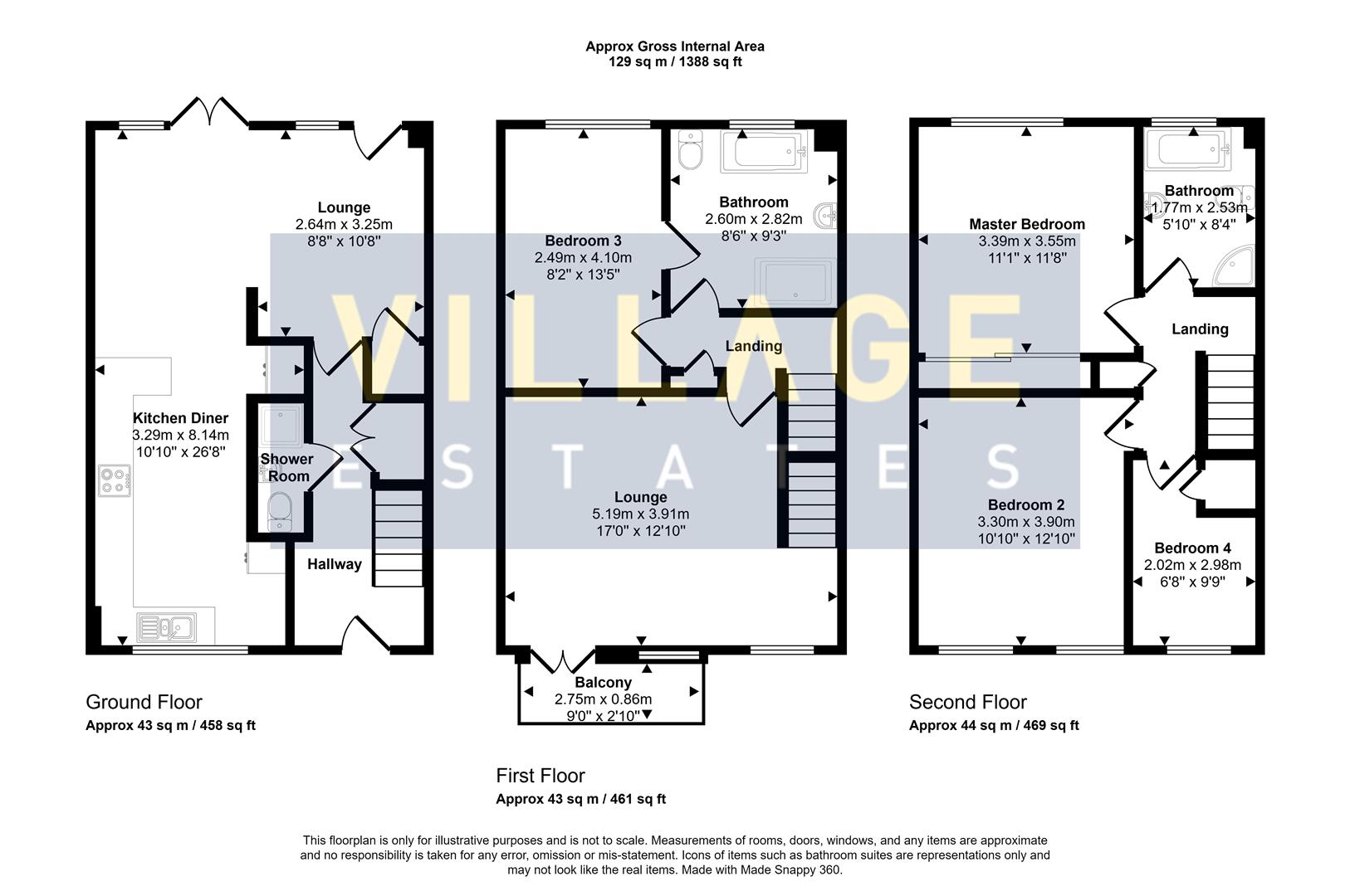 Floorplan for Cavendish Crescent, Elstree, Borehamwood