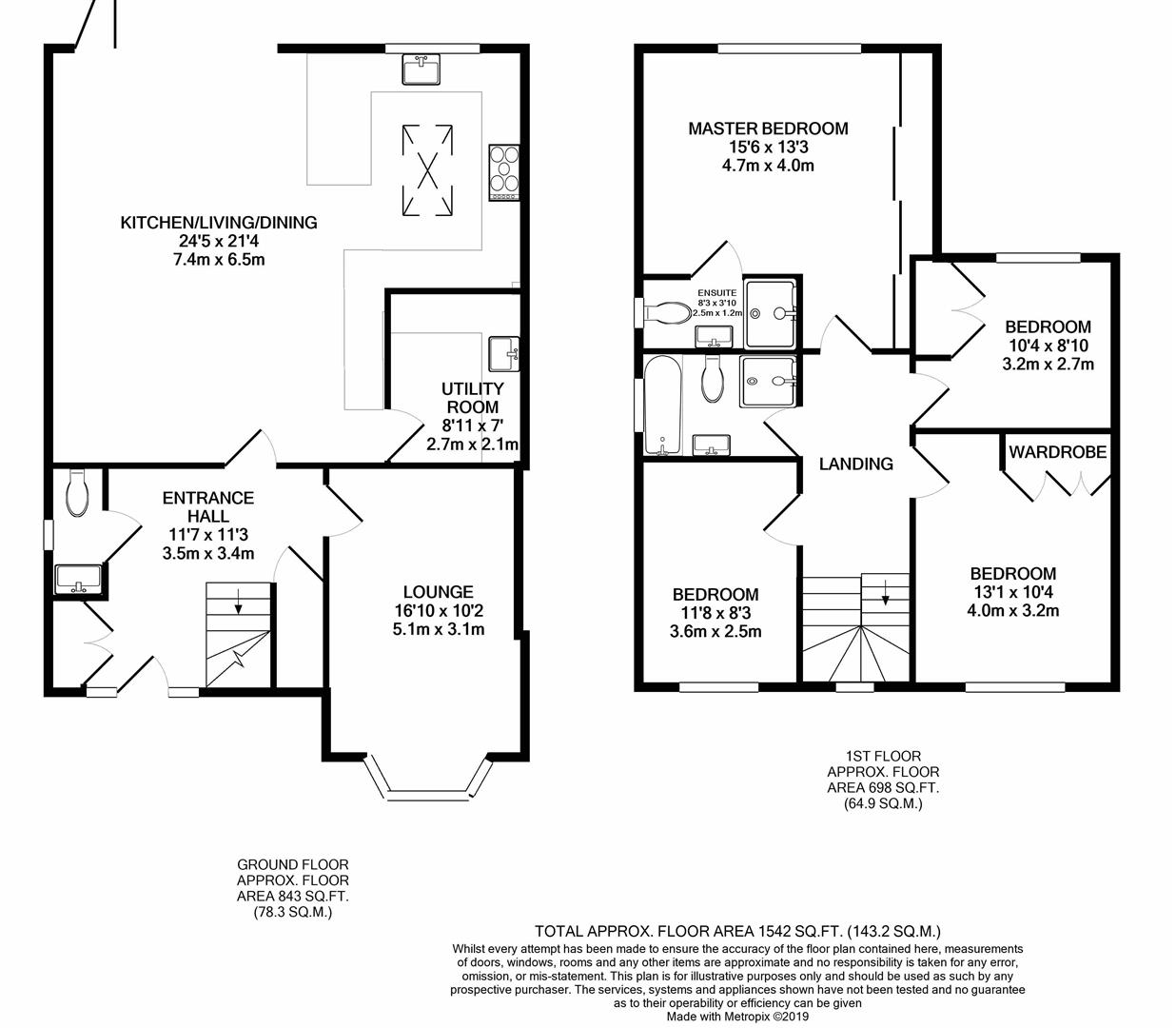 Floorplan for Gables Avenue, Red Road, Borehamwood