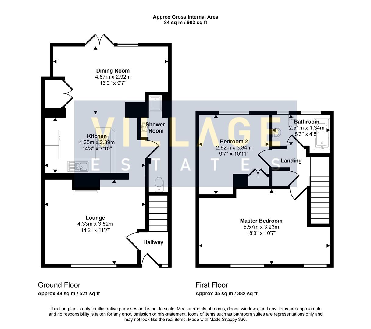 Floorplan for Linton Avenue, Borehamwood