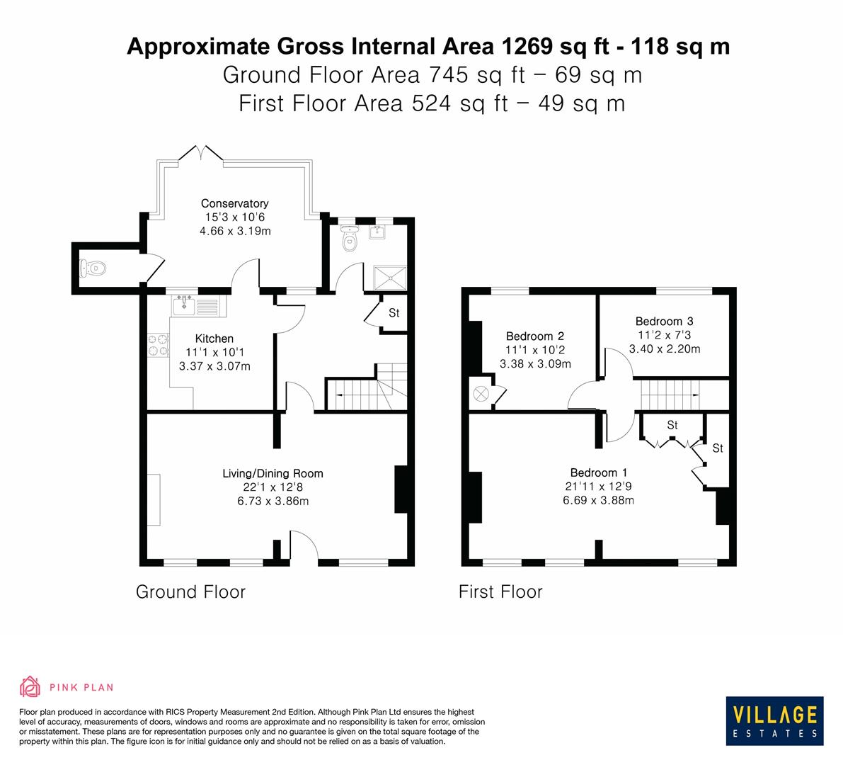 Floorplan for Kemprow, Aldenham
