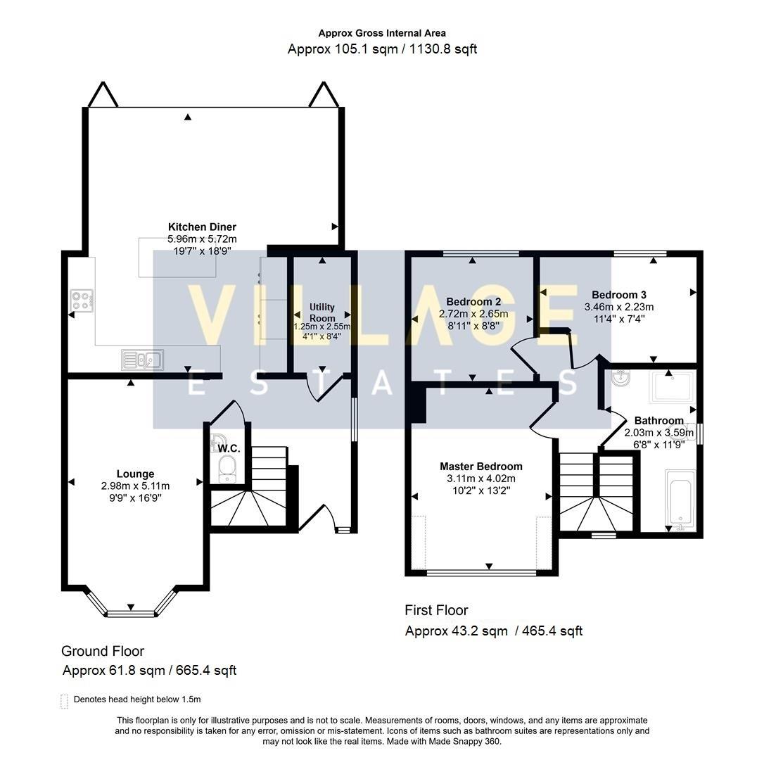 Floorplan for Gables Avenue, Borehamwood