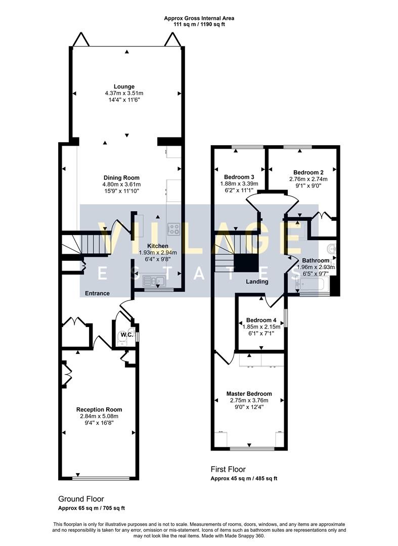 Floorplan for Kingsley Avenue, Borehamwood