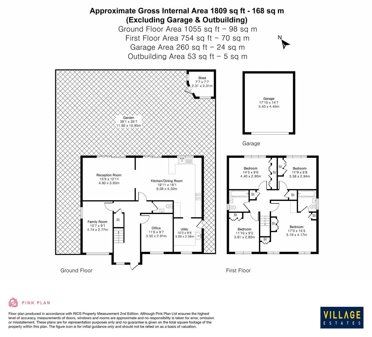Floorplan for Newberries Avenue, Radlett