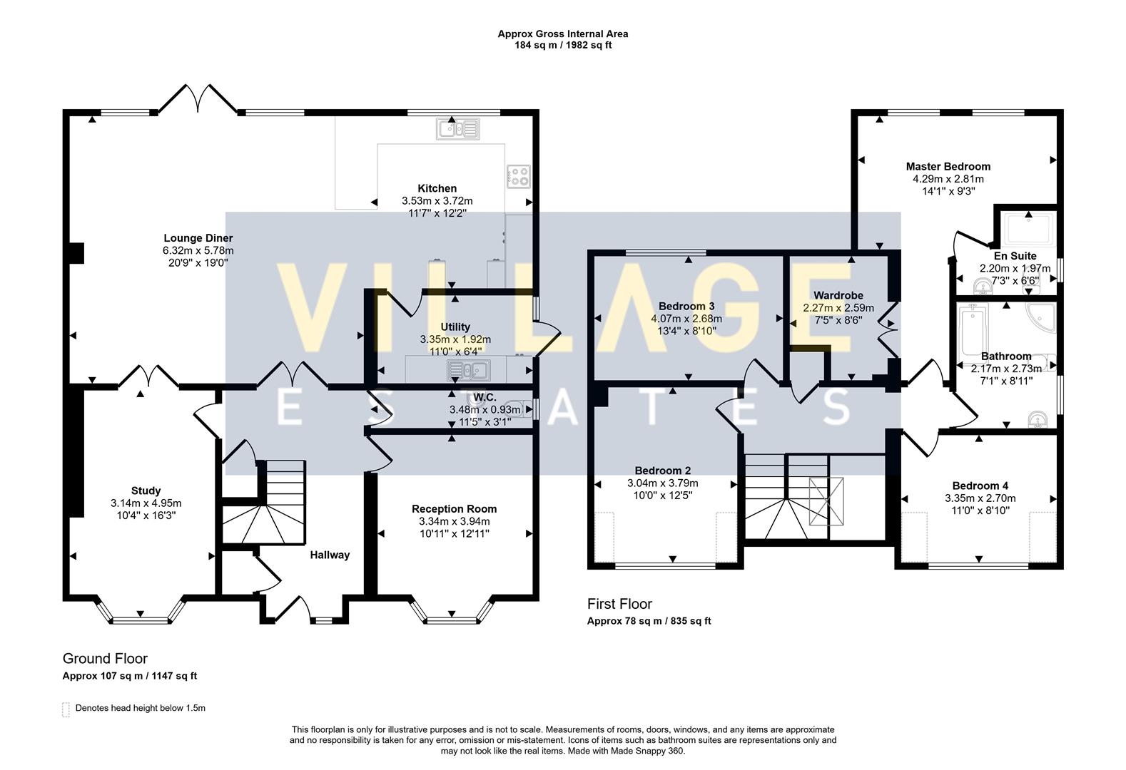 Floorplan for Park Crescent, Elstree, Borehamwood