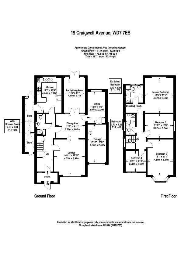 Floorplan for Craigweil Avenue, Radlett