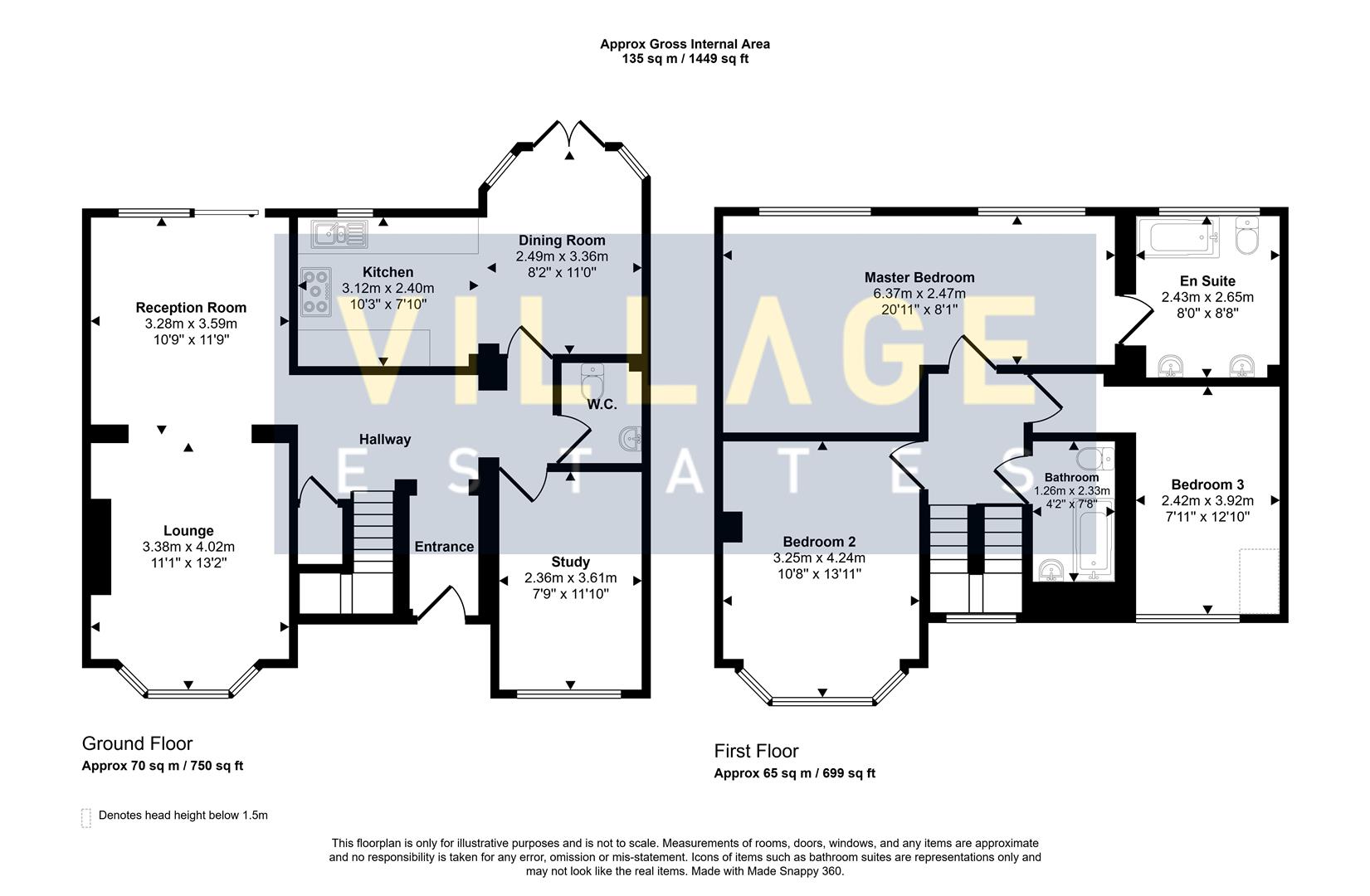 Floorplan for Grange Road, Elstree, Borehamwood