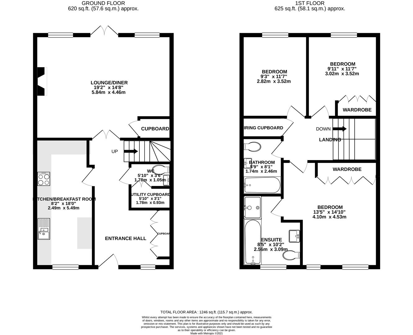 Floorplan for Middle Down, Aldenham, Watford