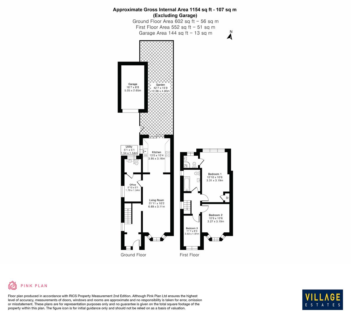 Floorplan for Scrubbitts Park Road, Radlett