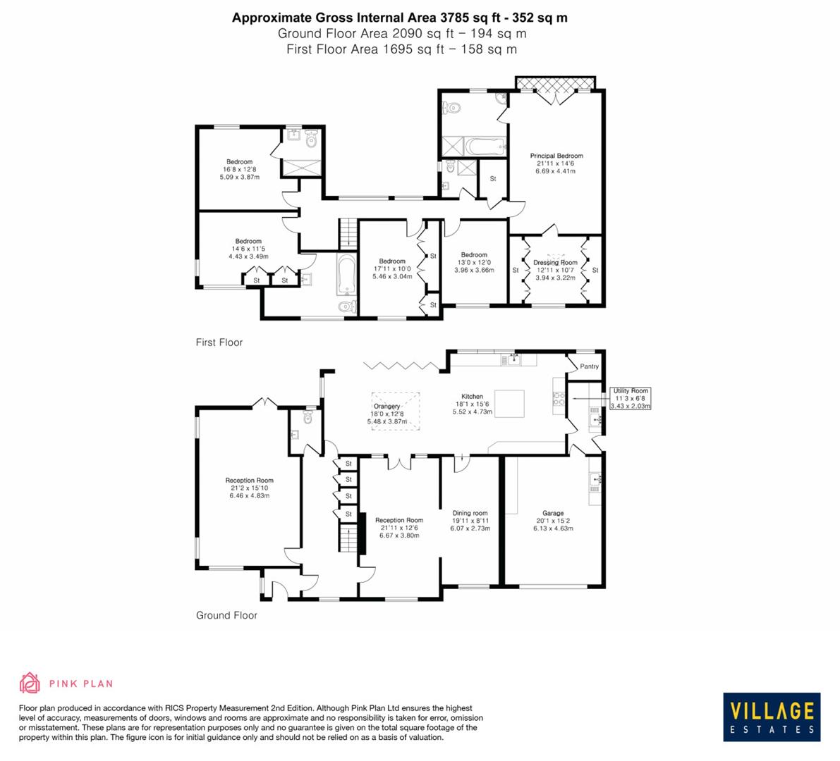 Floorplan for Gills Hill Lane, Radlett