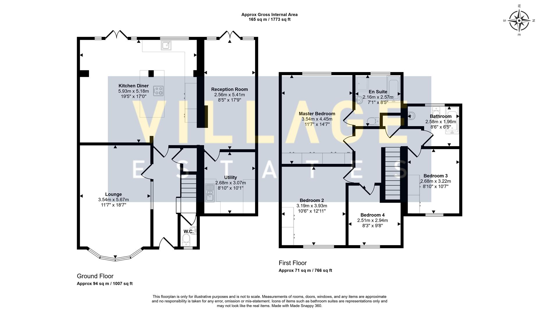 Floorplan for Hartfield Avenue, Elstree, Borehamwood