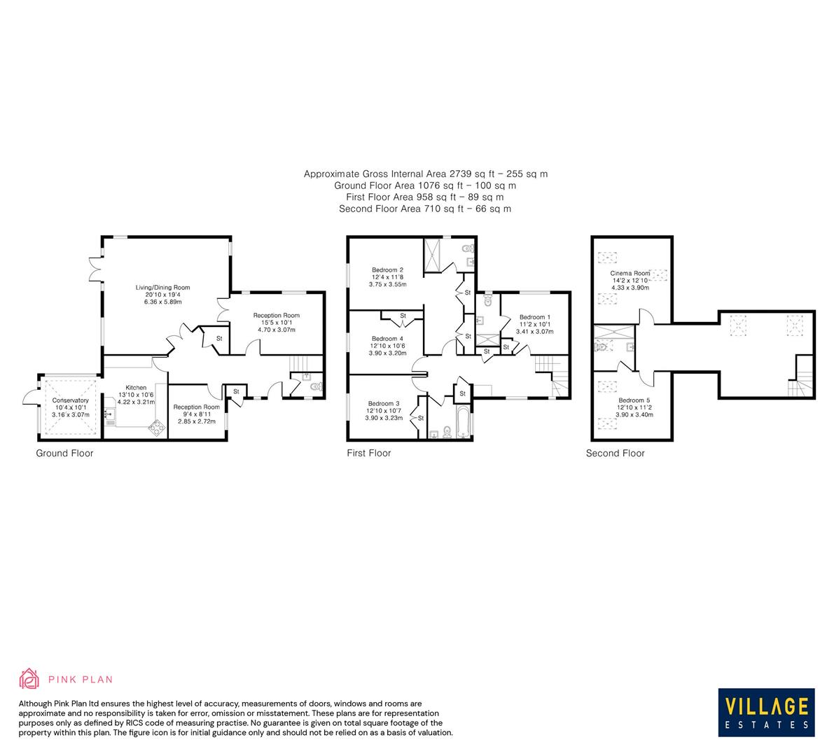 Floorplan for Common Lane, Radlett