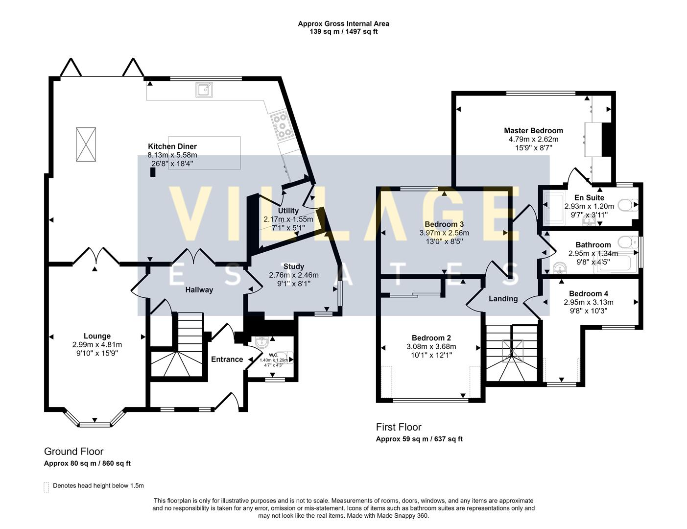 Floorplan for Park Crescent, Elstree, Borehamwood