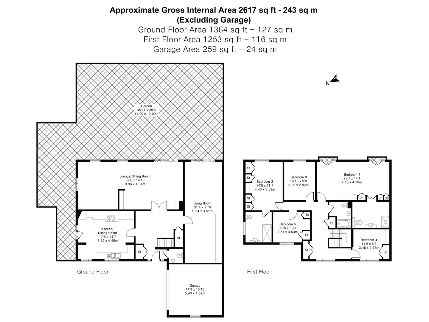 Floorplan for Barn Close, Radlett