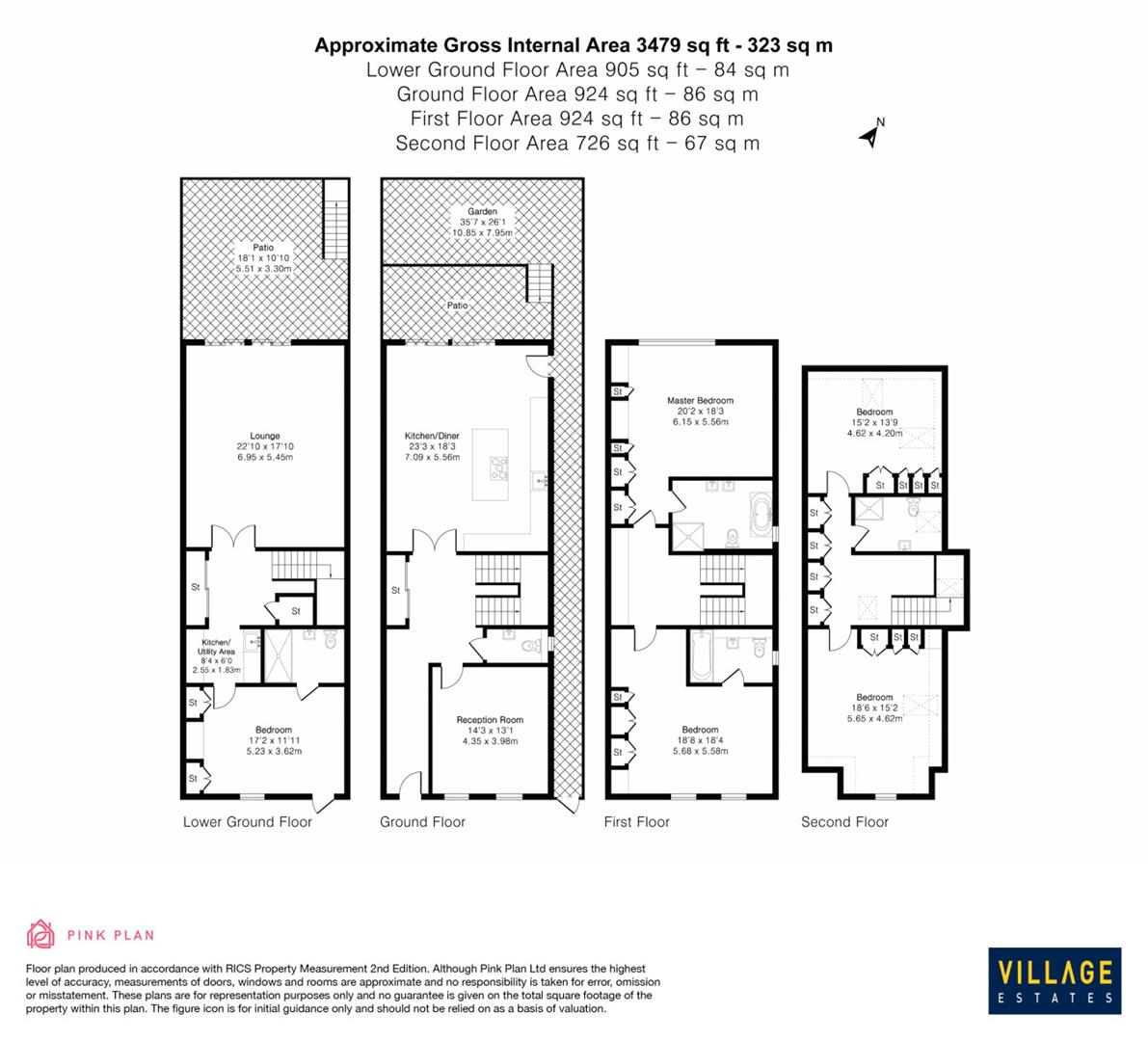 Floorplan for Christchurch Crescent, Radlett