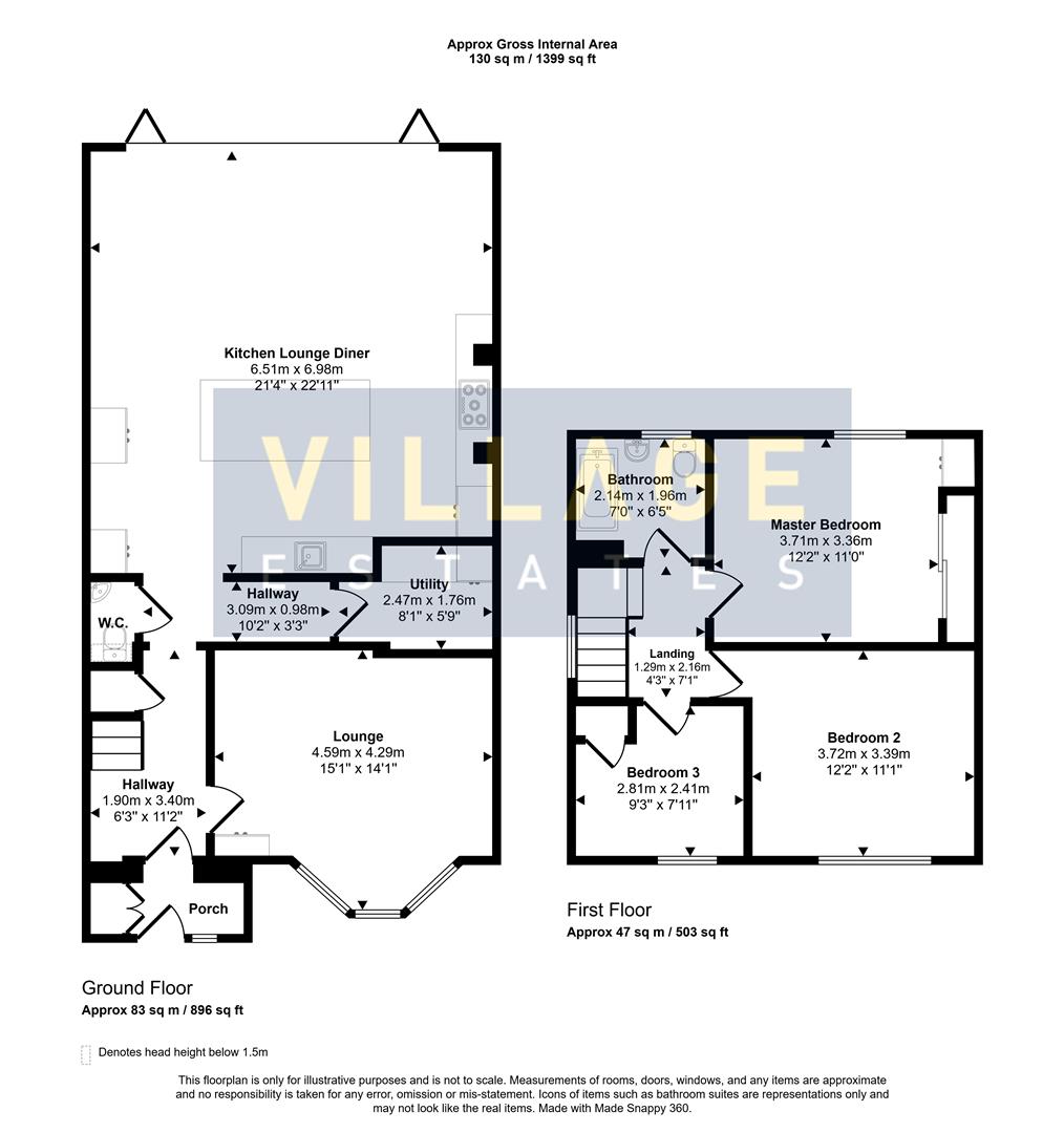 Floorplan for Thornbury Gardens, Borehamwood