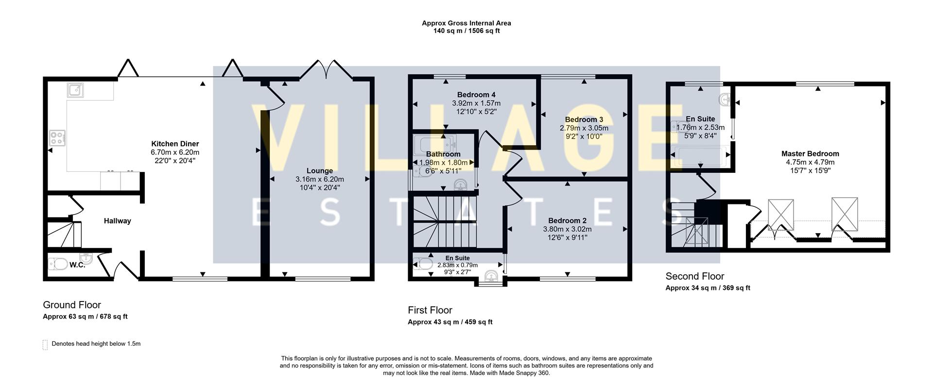 Floorplan for Whitehouse Avenue, Borehamwood