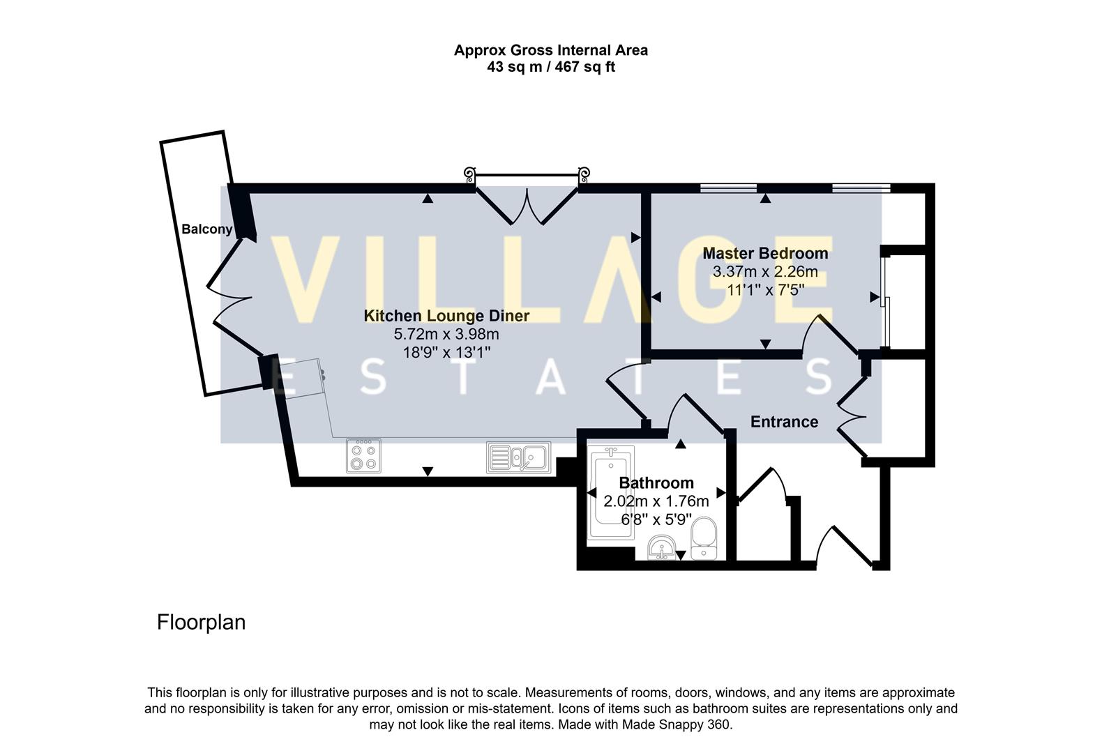 Floorplan for Maxwell Road, Borehamwood