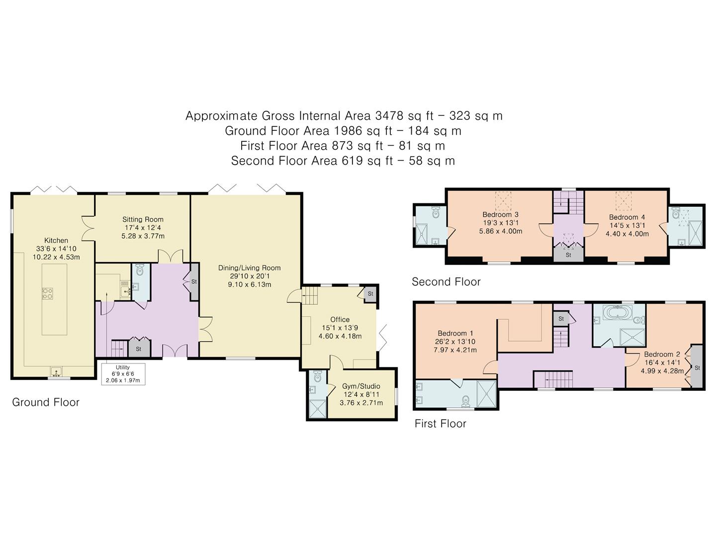 Floorplan for The Drive, Radlett