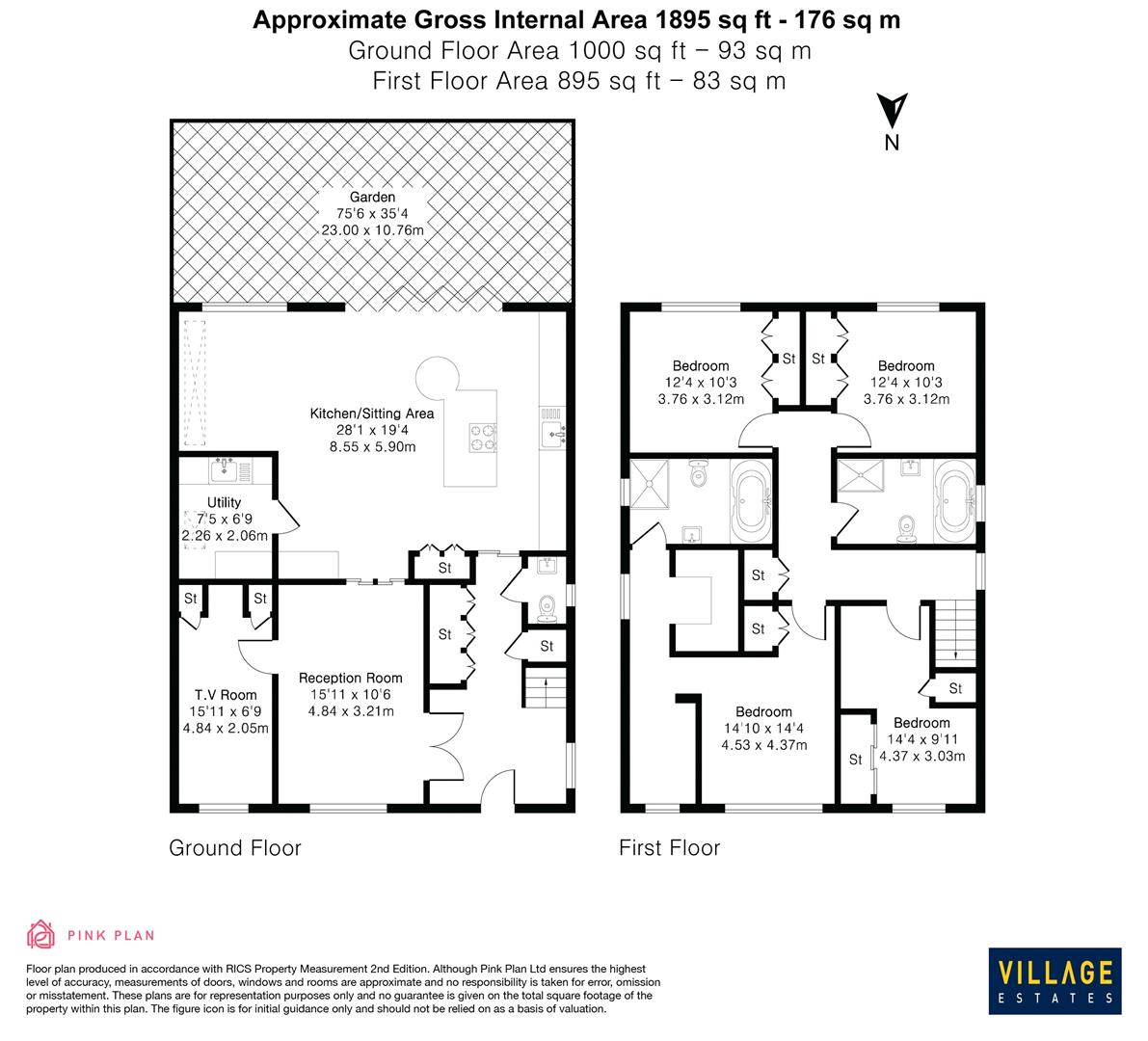 Floorplan for Kitswell Way, Radlett