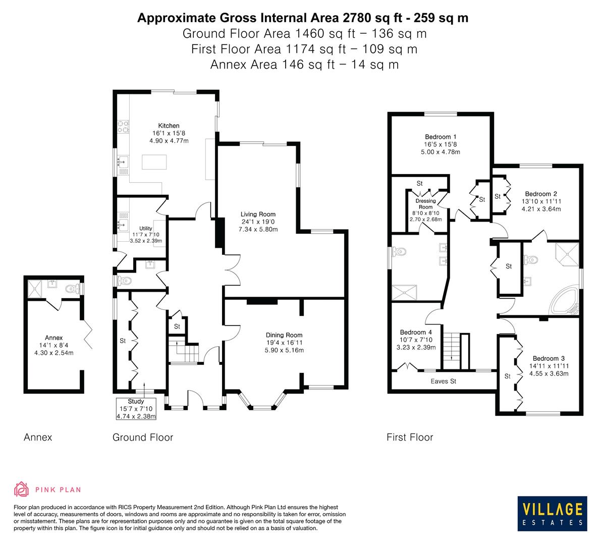 Floorplan for Williams Way, Radlett