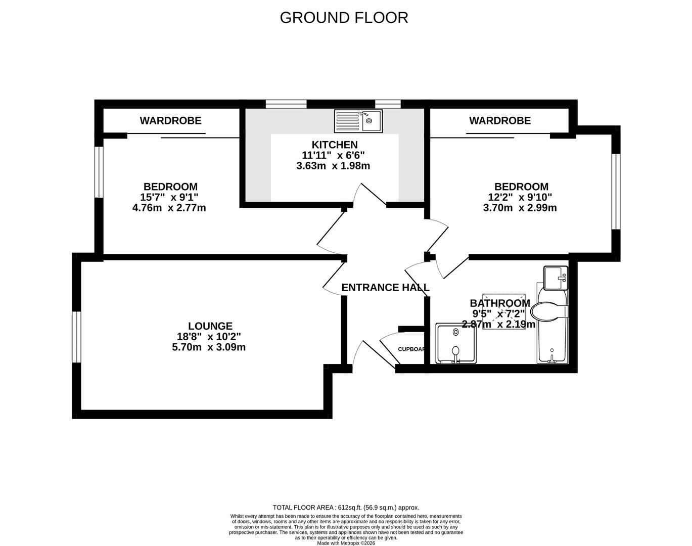 Floorplan for Highbridge Close, Radlett