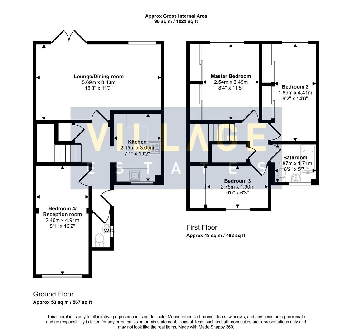 Floorplan for Clifton Way, Borehamwood
